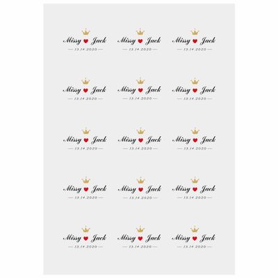 Custom Temporary Tattoos Name Personalized Funny Tattoo for Couple Anniversary Wedding Weekend Party, 15 Tattoos in 1 Paper