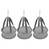3pcs Hanging Mesh Drying Rack Basket for Makeup Tools Cleaning, Mini Bathroom Cosmetic Brushes Sponges Dryer Holder Organizer view 3