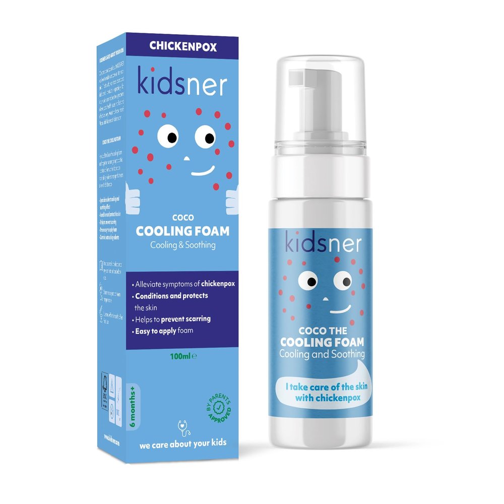 Kidsner, Coco - The Cooling Foam for Chickenpox, Easy to Apply Foam, Natural Ingredients, Direct Cooling and Soothing Effect, Child Friendly - 100ml