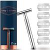 Gillette Double Edge Razor, Silver, 5 Pieces view 1