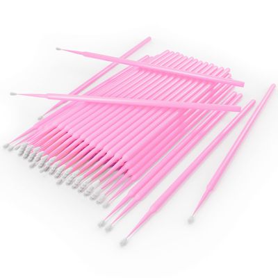 HGLOZ Microswabs for Eyelash Extensions Pack of 500 in Pink  2mm Soft Micro Applicator Brush with Microfiber Wands  Suitable for Cleaning and Applying Make-up