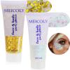MEICOLY Gold and Clear White Face Body Glitter Set,Gold Face Glitter Gel,Singer Concerts Festival Rave Accessories,Sparkling Sequins Glitter Face Paint for Women and Kids,Chunky Glitter Makeup view 1