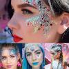 MEICOLY Gold and Clear White Face Body Glitter Set,Gold Face Glitter Gel,Singer Concerts Festival Rave Accessories,Sparkling Sequins Glitter Face Paint for Women and Kids,Chunky Glitter Makeup view 2