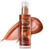 AbluFirst Shimmer Body Oil 4 Colors Face Glitter Summer Body Makeup Moisturizing Light Shimmering Glow Non-Sticky Party Luminizer and Illuminator Smooth (2.8 Fl Oz Pack of 1, Golden Brown) view 1
