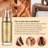 Body Shimmer Oil, Metallic Gold Natural Glow Luminizer, Long Lasting Waterproof Moisturizing Liquid Illuminator Highlighter Makeup for a Sun-Kissed Glow, Brush Include, 1oz, Light view 4