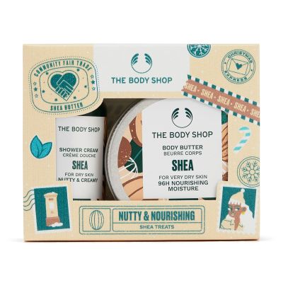 The Body Shop Nutty & Nourishing Shea Treats Gift Set Hydrating & Moisturizing Vegan Skincare Treats for Very Dry Skin 2 Items