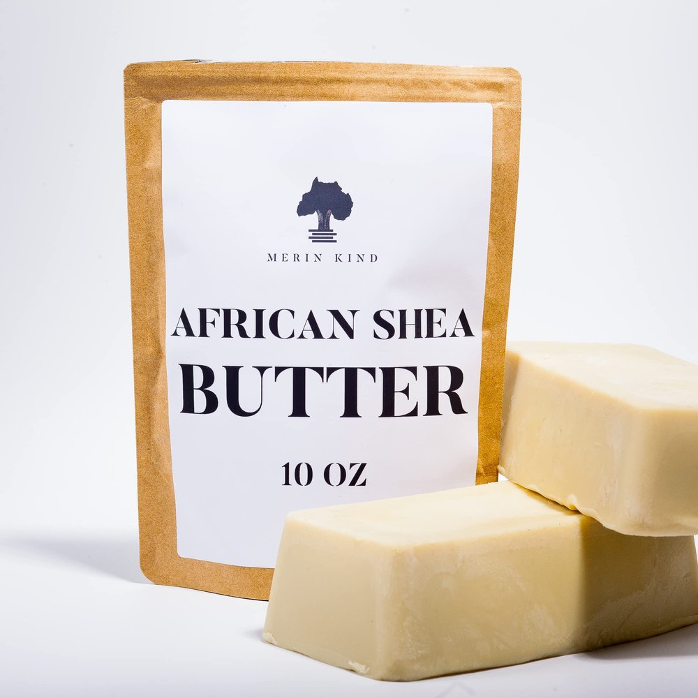 MERIN KIND 100% NATURAL RAW AFRICAN SHEA BUTTER - Natural Organic shea butter Body, Hair, Daily Skin Nutrition, Hyperpigmentation, Stretch Marks, Eczema (Moisturizer for all Skin Types)