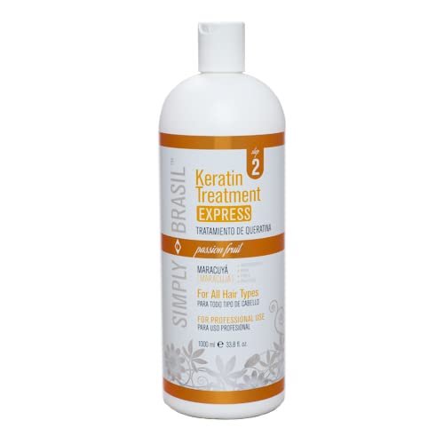 Keratin Hair Treatment, 33.8 fl oz (Step 2) - Simply Brasil Keratin contains essential amino acids and natural emollients to intensively restore fragile hair, promoting an ultra moisturizing gloss with a perfect natural effect.