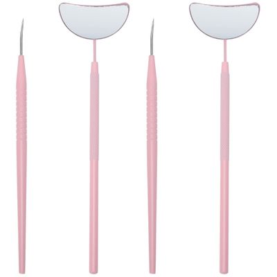 Beavorty 2sets Professional Eyelash Grafting Tool Kit Stainless Steel Lash Mirror and Separator for Salon Use Portable Eyelash Beauty Accessories for Enhancing Eye Appearance