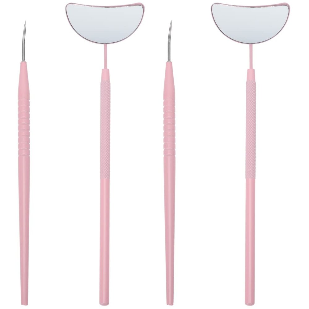 Beavorty 2sets Professional Eyelash Grafting Tool Kit Stainless Steel Lash Mirror and Separator for Salon Use Portable Eyelash Beauty Accessories for Enhancing Eye Appearance
