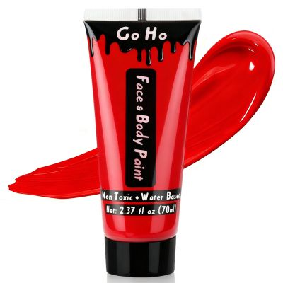 Go Ho Red Face Body Paint Washable(2.37oz/pc),Water Based Cream Face Paint,Devil/Clown Nose Red Body Paint for Halloween SFX Cosplay Costumes Festivals Makeup