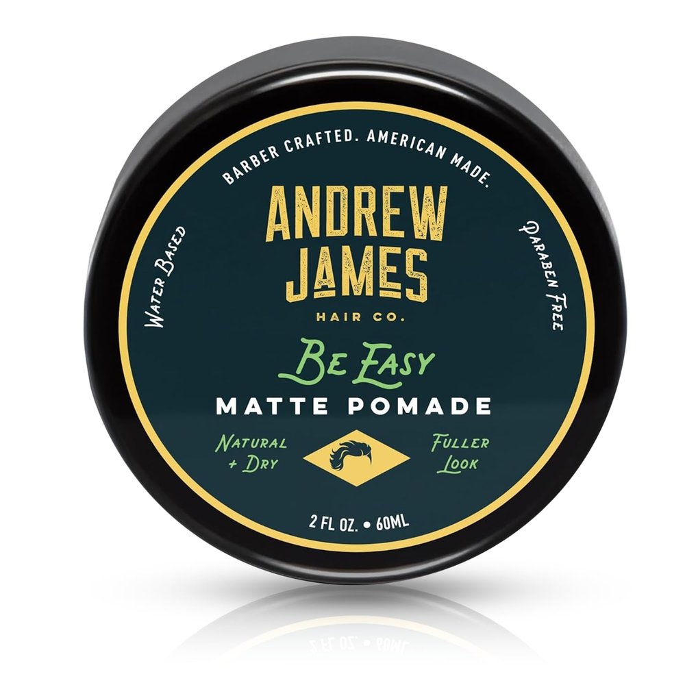 ANDREW JAMES Be Easy | Cream Pomade | Firm Strong Hold | Natural Matte Finish | 2.75 Ounce | Pack of 1