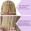 30 Inches Full Cap Box Braided Wigs for Black Women Micro Cornrow Lace Front Hand Braided Wigs with Baby Hair Lightweight Heat Friendly Synthetic Braids Tribal Braids Wigs for African American Woman #27/613M Blonde view 4
