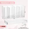 1 Pack 4 Compartment Acrylic Makeup Organizer with Lid Lash Cart Organizer for Lash Techs Bathroom Storage with 4 Tray Eyelash Mascara Brushes Supplies Brush Holder for Cosmetics or Office Supplies view 2