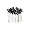 Faship Gorgeous Black Rhinestone Crystal Floral Hair Comb view 1