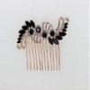 Faship Black Rhinestone Crystal Rose Gold Plated Floral Hair Comb view 2