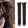 100% Handmade Dreadlocks Extensions 20" Fashion Reggae Hair Soft Faux Locs Crochet Mambo Twist Braiding Hair Ombre Color For Women/Men(30 Strands,Dark Brown) view 1