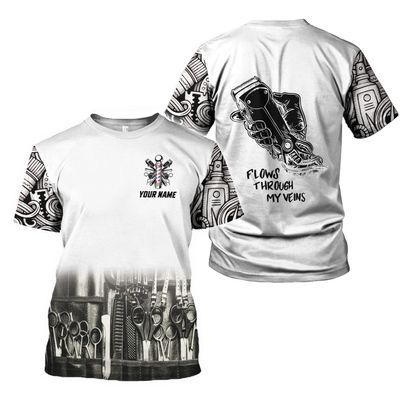Personalized Barber Shop Shirt 3D Barber Shirts Hairdresser Haircutting Hairstylist Custom Name Salon Barber Tshirt Pole Scissors Hair Stylist T Shirt All Over Printed S-5XL, Cosmetology Gift Barbero