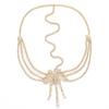 Aceorna Bridal Head Chain Rhinestone Forehead Headband Boho Crystal Hair Chain Bride Wedding Headpiece Festival Costume Hair Piece Flower Tassel Head Jewelry Gold Hair Accessories for Women view 1