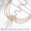 Aceorna Bridal Head Chain Rhinestone Forehead Headband Boho Crystal Hair Chain Bride Wedding Headpiece Festival Costume Hair Piece Flower Tassel Head Jewelry Gold Hair Accessories for Women view 2