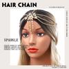 Aceorna Bridal Head Chain Rhinestone Forehead Headband Boho Crystal Hair Chain Bride Wedding Headpiece Festival Costume Hair Piece Flower Tassel Head Jewelry Gold Hair Accessories for Women view 4