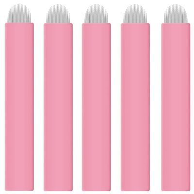 XIAOYU 50PCS Disposable Eyebrow Microblading Needles, Tattoo Microblades Makeup Blades for Tattoo Makeup Supplies, U18