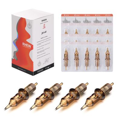 RHEIN Tattoo Cartridges Needles 50pcs, Tattoo Needle Kit Mixed #12 Standard 0.35mm 3RS 5RS 7RS 9RS 11RS, 3.5mm M-Taper Each Size 10pcs Tattoo Supplies EN02-50KIT-S