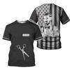Personalized Barber Shop Shirt 3D Barber Shirts Hairdresser Haircutting Hairstylist Custom Name Salon Barber Tshirt Pole Scissors Hair Stylist T Shirt All Over Printed S-5XL, Cosmetology Gift Barbero view 1
