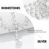 Aceorna Layered Head Chain Bridal Forehead Headband Boho Rhinestones Hair Chain Crystal Silver Headpiece Festival Costume Hair Piece Wedding Head Jewelry for Women and Girls view 3