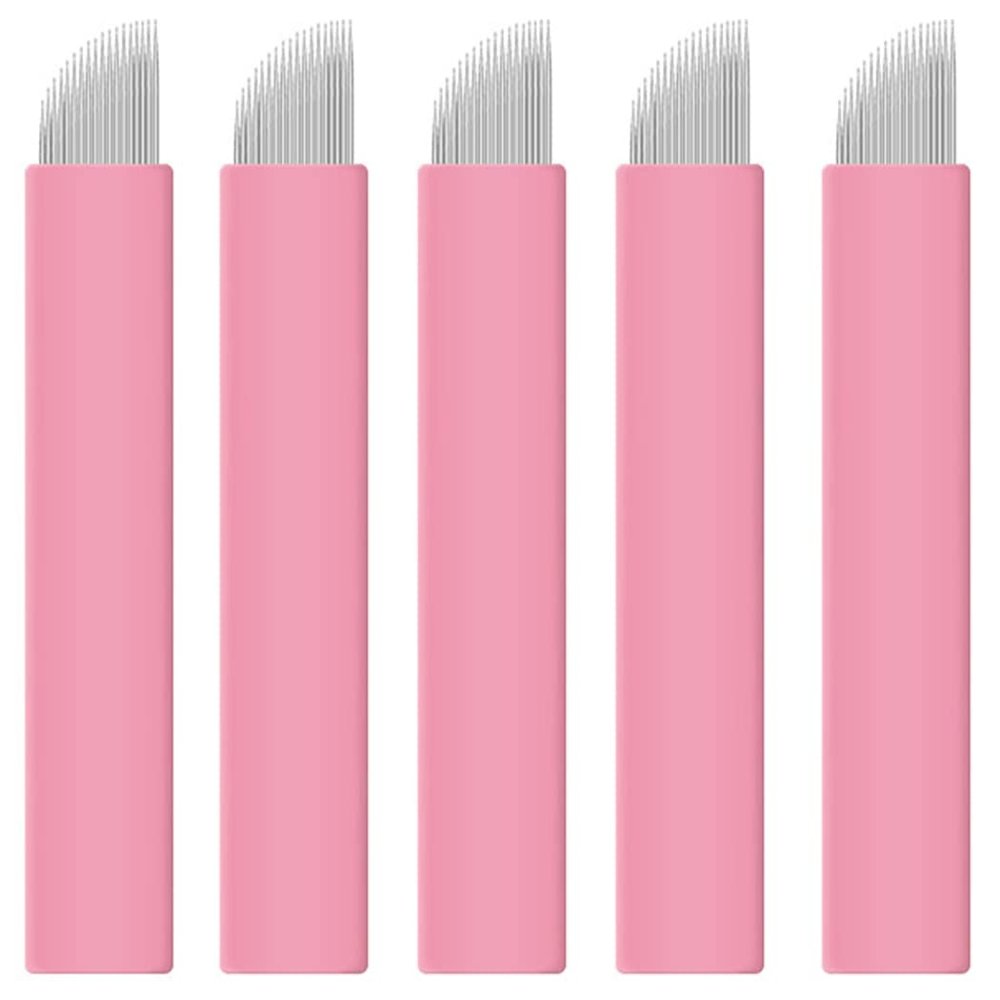 XIAOYU 50PCS Disposable Eyebrow Microblading Needles, Tattoo Microblades Makeup Blades for Tattoo Makeup Supplies, F18
