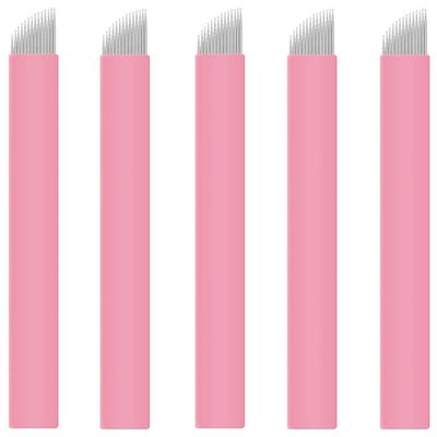 XIAOYU 50PCS Disposable Eyebrow Microblading Needles, Tattoo Microblades Makeup Blades for Tattoo Makeup Supplies, F14