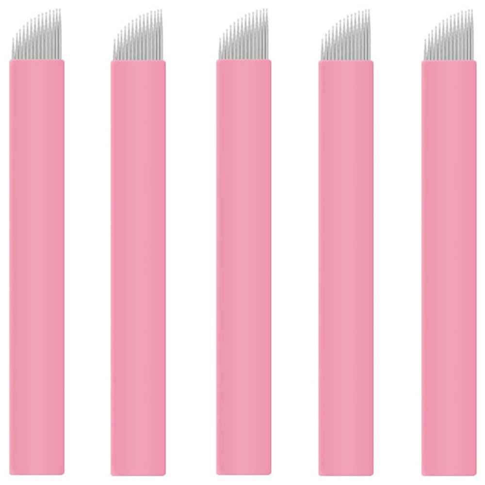 XIAOYU 50PCS Disposable Eyebrow Microblading Needles, Tattoo Microblades Makeup Blades for Tattoo Makeup Supplies, F14