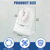 Cindeer 2 Pcs Flexible Silicone Ear Model Reused Soft Mold Fake Ear for Earrings Jewelry Display for Piercing Practice with Acrylic Stand(White) view 2