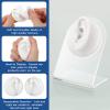 Cindeer 2 Pcs Flexible Silicone Ear Model Reused Soft Mold Fake Ear for Earrings Jewelry Display for Piercing Practice with Acrylic Stand(White) view 3