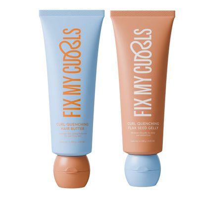 Fix My Curls Curl Quenching Moisture Styling Duo | For Curly, Wavy, Dry, Frizzy Hair| Curl Activator with Chia & Aloe Vera | Silicone Free| 3.5oz each