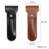 2PCS LinMei Razor Protective Travel Cover for Straight, Shavette and Barber Razors Shaving Pouch Holder (Brown, Black) view 2