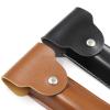 2PCS LinMei Razor Protective Travel Cover for Straight, Shavette and Barber Razors Shaving Pouch Holder (Brown, Black) view 3