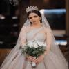 FASNAHOK Luxury Tall Pageant Queen Crowns for Women Coronas Para 15 Anos Quinceaneras Large Cubic Zirconia Wedding Tiaras Big Bridal Hair Accessories Gift Gold view 2