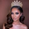 FASNAHOK Luxury Tall Pageant Queen Crowns for Women Coronas Para 15 Anos Quinceaneras Large Cubic Zirconia Wedding Tiaras Big Bridal Hair Accessories Gift Gold view 3