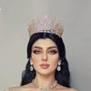 FASNAHOK Luxury Tall Pageant Queen Crowns for Women Coronas Para 15 Anos Quinceaneras Large Cubic Zirconia Wedding Tiaras Big Bridal Hair Accessories Gift Gold view 4