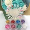 10 Colors Boxes Set Colorful Sakura Petals Shape Glitter Sequins for Festival Rave Beauty Makeup Face Body Nail Craft Art Christmas Halloween Decoration GS view 1