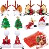 18 Pieces Christmas Hair Clips Christmas Organza Bags Set Hair Accessories Xmas Small Gifts Hairpins Jewelry Candy Gift Mini Drawstring Bags for Women Girls Winter Wedding Party view 1