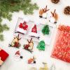 18 Pieces Christmas Hair Clips Christmas Organza Bags Set Hair Accessories Xmas Small Gifts Hairpins Jewelry Candy Gift Mini Drawstring Bags for Women Girls Winter Wedding Party view 3