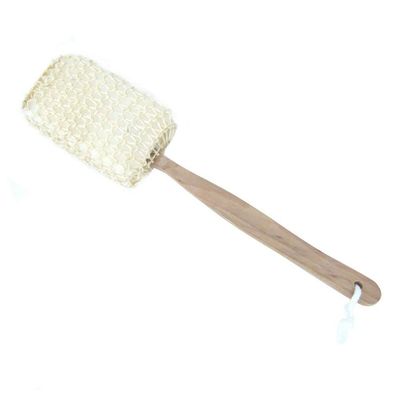 1 Pcs Wood Handle Stick Shower Loofah Exfoliating Sponge Bath Body Back Scrub Washer