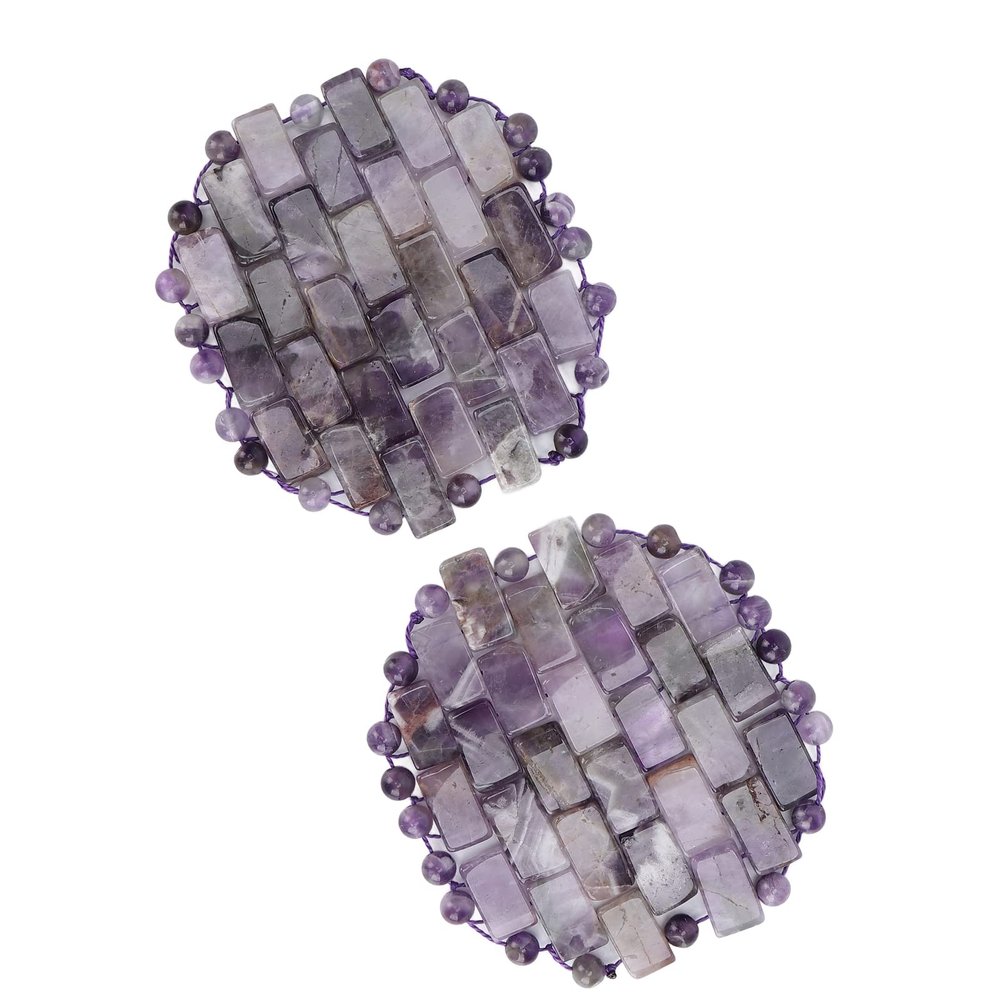 ZJchao Jade Eye Mask, Amethyst Eye Pack Wrinkle Puff Eliminate Dark Circles Fading Quartz Stone Eye Patch Jade Stone, Reusable Jade Eye Pack For Cold & Heat Compress