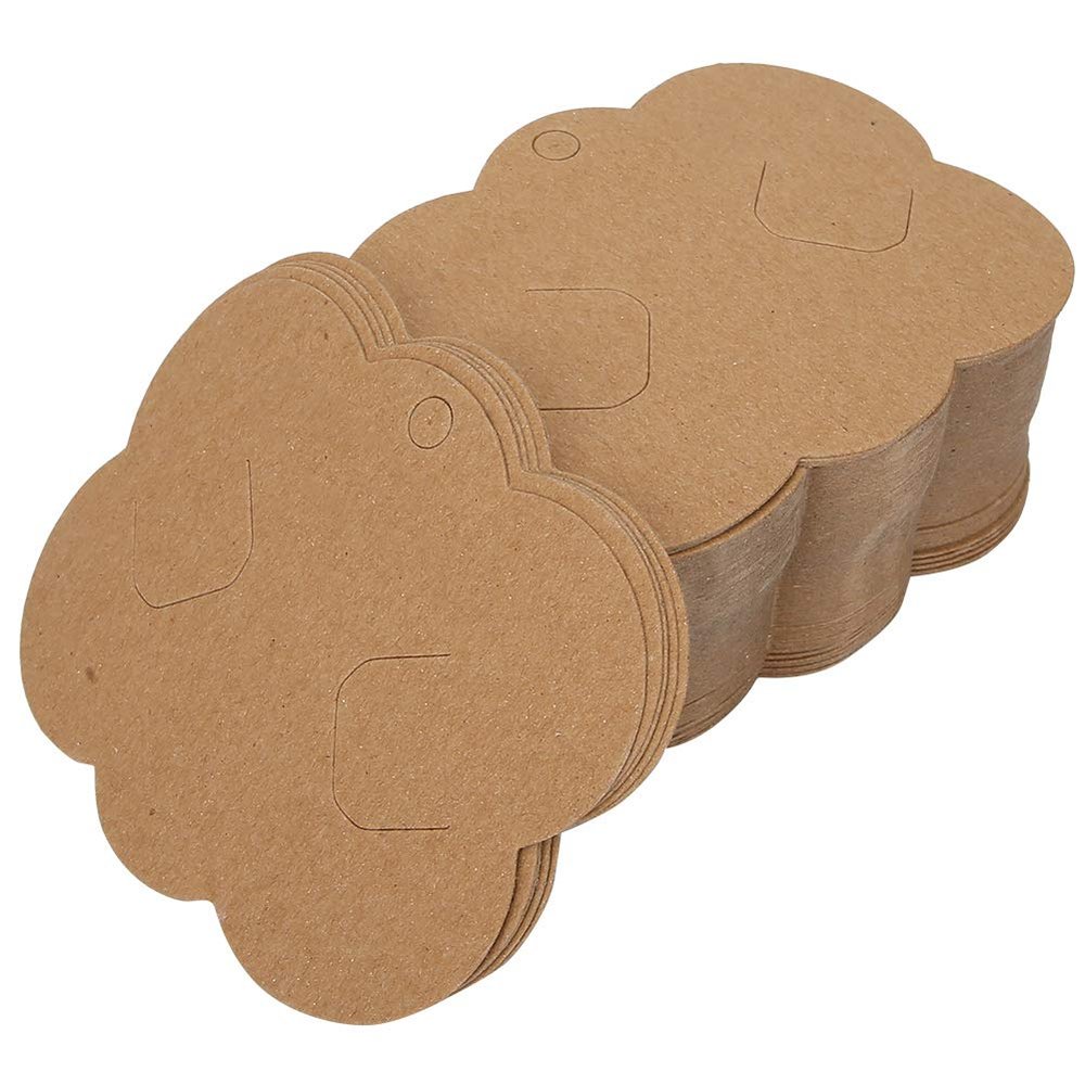100Pcs Hair Clip Display Cards Kraft Paper Hair Bow Holder DIY Bow Hair Pin Packaging Card for Barrettes Accessories Display and Organizing (Jewelry hair clips not included)