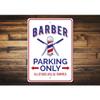Barber Parking Sign, Barber Sign, Barber Sign, Barber Decor, Barber Shop Sign, Barber Pole Sign, Barber Aluminum Sign - 8" x 12" view 2