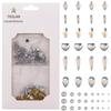 Tisslan 60pcs 6 Different Designs Flatback White Opal Nail Crystal Gems Shaped and 480pcs Round Diamond Rhinestones Assortment for Nail Decoration Charms view 1