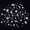 Tisslan 60pcs 6 Different Designs Flatback White Opal Nail Crystal Gems Shaped and 480pcs Round Diamond Rhinestones Assortment for Nail Decoration Charms view 4