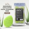 KOL Face Scrubber, Aloe Infused Exfoliating Facial Cleansing Pads, Disposable Exfoliator Face Sponge for Daily Cleaning and Makeup Removal, 6 Count view 2